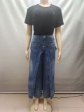 Fashion Faux Two-piece Denim Jeans GAKF-60306