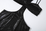 Sexy Off Shoulder Sling Vest Two Piece Dress Set DLSF-K6S04809A