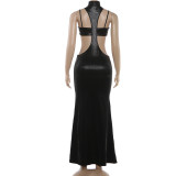 Sexy Off Shoulder Sling Vest Two Piece Dress Set DLSF-K6S04809A