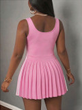 Sleeveless Solid Color Mini Dress HNIF-MC024
