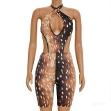 Print Backless One Piece Outfits GKYS-2932