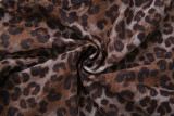 Leopard Print Halterneck Tops 2 Piece Shorts Set DLSF-K6S05948A