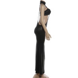 Sexy Off Shoulder Sling Vest Two Piece Dress Set DLSF-K6S04809A