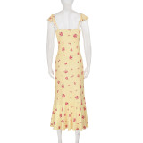 Floral  Print Square Neck Maxi Dress GPKJ-MR48484