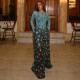 O Neck Long Sleeve Patchwork Print Maxi Dress GJYO-JD305169