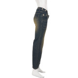 Fashion Washed Hollow Out Flare Jeans GPKJ-MR48070
