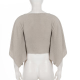 Bat Sleeve Solid Color T Shirt GPKJ-MR48235
