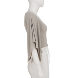 Bat Sleeve Solid Color T Shirt GPKJ-MR48235