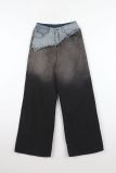 Plus Size Gradient Irrgular Wide Leg Jeans GYLN-8080