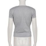 Short Sleeve Ruched T Shirts GPKJ-MR48422