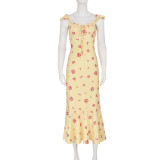 Floral  Print Square Neck Maxi Dress GPKJ-MR48484
