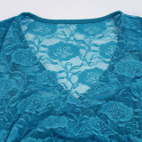 Lace See Through V Neck T Shirts GPKJ-MR47887