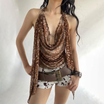 Little Deer Polka Dot Print Backless Top GPKJ-MR48535