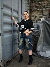 Fashion Irregular Raw Edge Fifth Jeans GYLN-7237