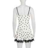 Lace Patchwork Contrast Color Mini Dress GPKJ-MR48496