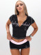 Letter Print Contrast Color Sport Shorts Suit CH-26015