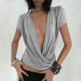 Short Sleeve Ruched T Shirts GPKJ-MR48422