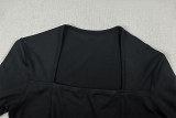 Solid Color Long Sleeve Maxi Dress GJYO-JD305095