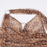 Little Deer Polka Dot Print Backless Top GPKJ-MR48535