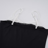 Contrast Color Sling Seventh Jumpsuit GPKJ-MR48664
