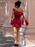 Solid Color Tie Up Zipper Mini Dress MIL-L335