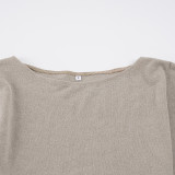 Bat Sleeve Solid Color T Shirt GPKJ-MR48235