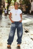 Plus Size Casual Washed Loose Jeans GYLN-0919