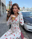 Fashion Casual Cherry Print Zipper Hoodie And Skinny Pants Set GKYS-2980