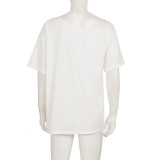 Star Print Off Shoulder T Shirts GPKJ-MR48585