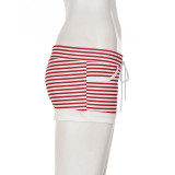 Casual Stripe Tie Up Shorts GPKJ-MR48696