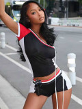 Contrast Color Sport Tie Up Short Set MIL-L329