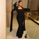 Solid Color Long Sleeve Maxi Dress GJYO-JD305095