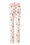 Fashion Casual Cherry Print Zipper Hoodie And Skinny Pants Set GKYS-2980