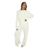 Solid Color Long Sleeve Lounge Wear Pants Suit SSNF-211517