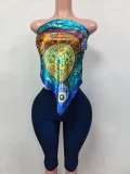 Pre Order: About 7 work days shipping Print Wrap Two Piece Pants Set YUEM-202619
