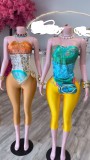 Pre Order: About 7 work days shipping Print Wrap Two Piece Pants Set YUEM-202619