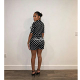 Short Sleeve Print Two Piece Shorts Set FOSF-8831
