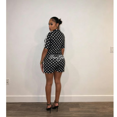 Short Sleeve Print Two Piece Shorts Set FOSF-8831