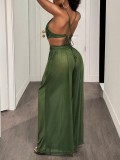 Sexy Tie Up Backless Wide Leg Jumpsuit GHYX-TXY5242