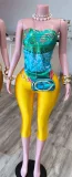 Pre Order: About 7 work days shipping Print Wrap Two Piece Pants Set YUEM-202619