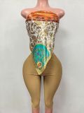 Pre Order: About 7 work days shipping Print Wrap Two Piece Pants Set YUEM-202619