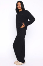 Solid Color Long Sleeve Lounge Wear Pants Suit SSNF-211517