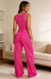 Casual Solid Color Sport Wide Leg Pants Suit SSNF-211518