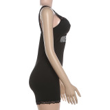 Letter Print Sling Romper GZJQ-K6Q04883A