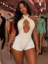 Polka Dot Sleeveless Sport Romper TE-4756