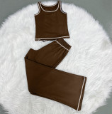 Casual Solid Color Sport Wide Leg Pants Suit SSNF-211518
