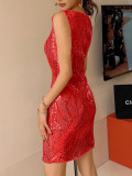 Sleeveless Sequin Slim Mini Dress XHSY-BQ6624