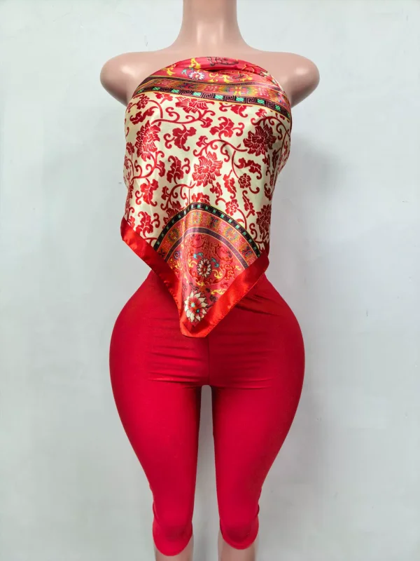 Pre Order: About 7 work days shipping Print Wrap Two Piece Pants Set YUEM-202619