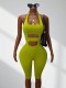 Solid Color Halterneck Backless Sport Romper GHYX-TXY5305