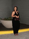 Halterneck Solid Color Zipper Jumpsuit(Without Belt) TE-4755